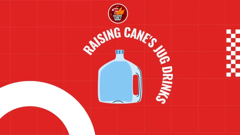 Refreshing Raising Cane’s jug drinks filled with iced tea and lemonade—perfect for sharing at parties or meals. Click to see flavors, sizes, and prices!
